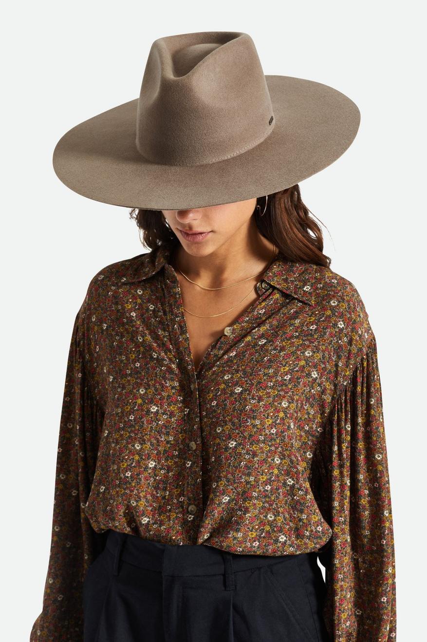 Sombreros De Fieltro Brixton Primrose Felt Fedora Mujer Gris | JMSPIH589