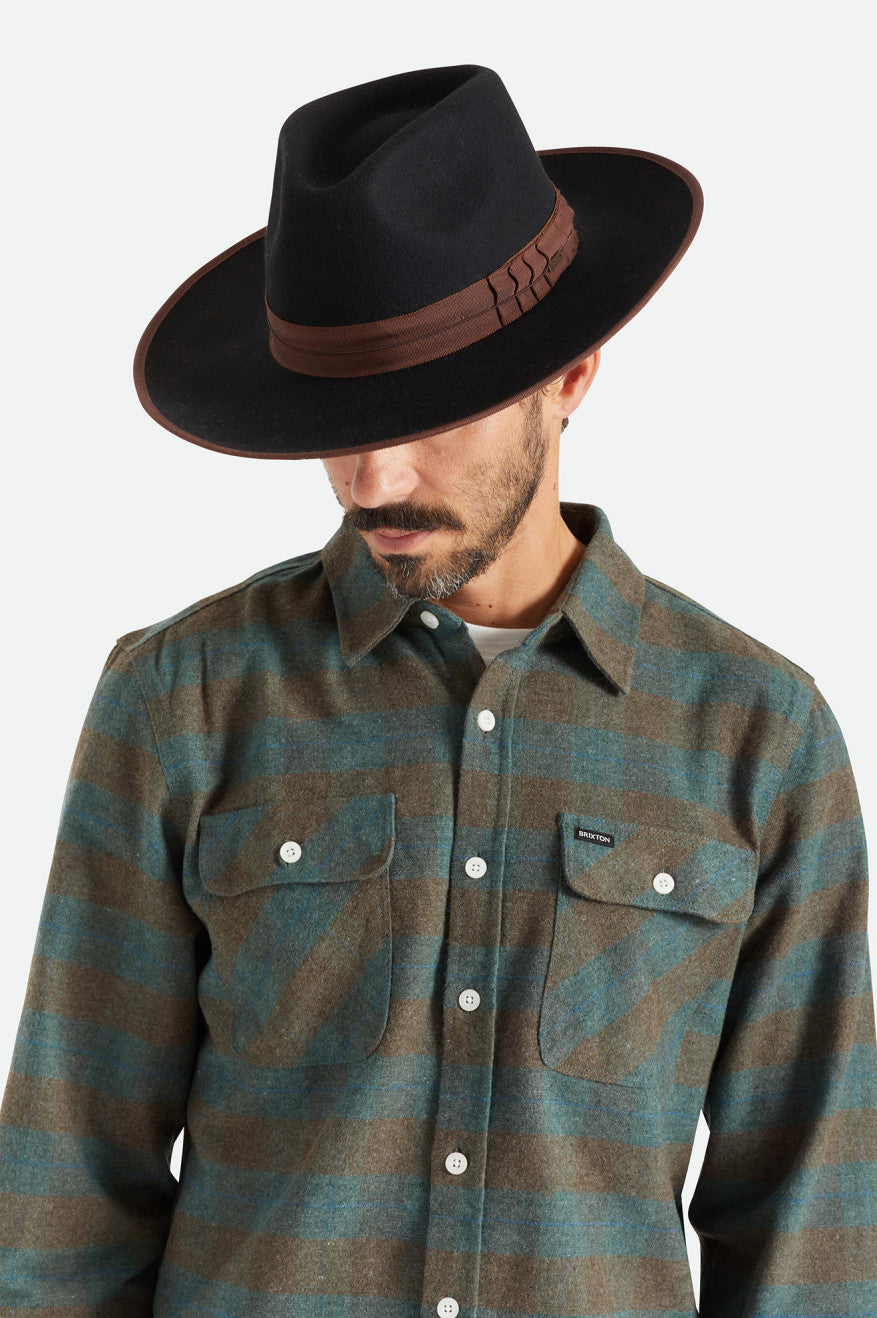 Sombreros De Fieltro Brixton Reno Fedora Mujer Negras Marrones | AJWDCY975