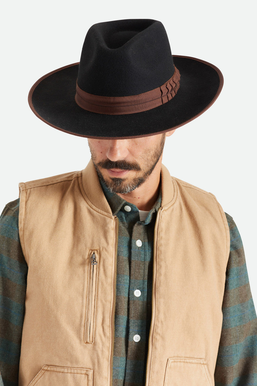 Sombreros De Fieltro Brixton Reno Fedora Mujer Negras Marrones | AJWDCY975