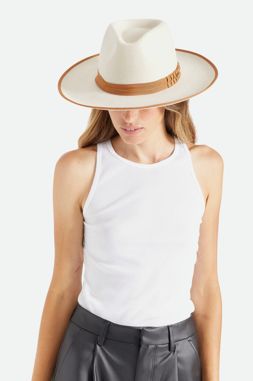 Sombreros De Fieltro Brixton Reno Fedora Mujer Blancas | GQBOIR796