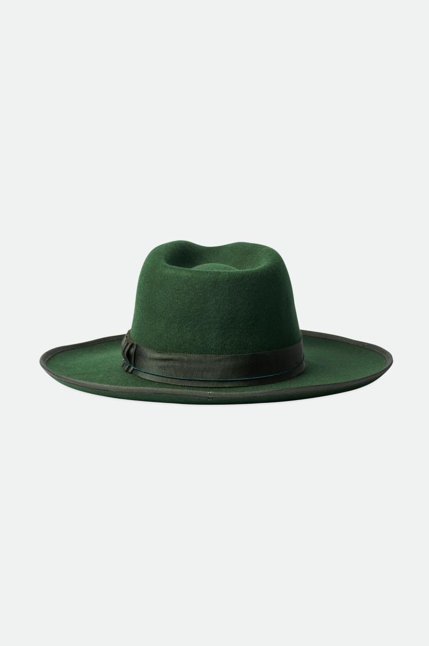 Sombreros De Fieltro Brixton Reno Fedora Mujer Verde | MLVFWT079