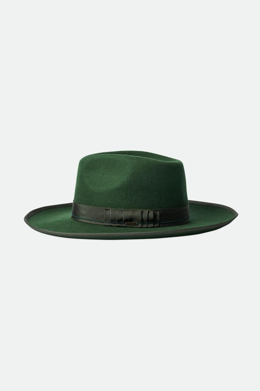 Sombreros De Fieltro Brixton Reno Fedora Mujer Verde | MLVFWT079