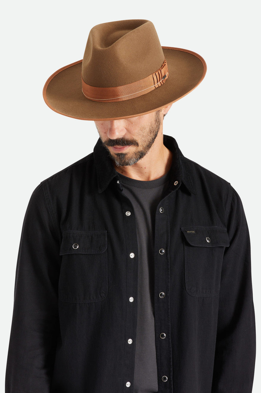 Sombreros De Fieltro Brixton Reno Fedora Mujer Marrones | NSVKET786