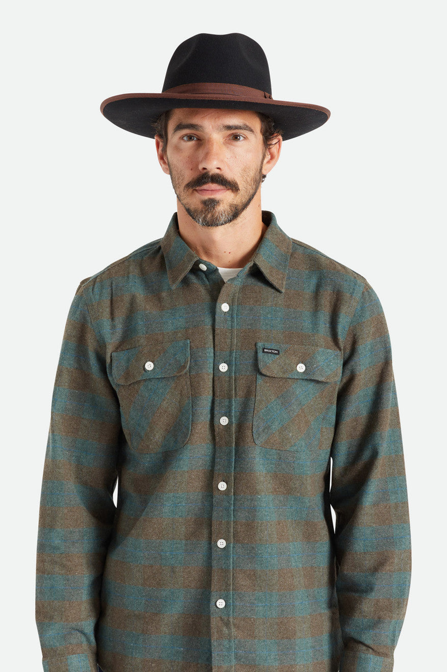 Sombreros De Fieltro Brixton Reno Hombre Negras Marrones | BVQJFP378