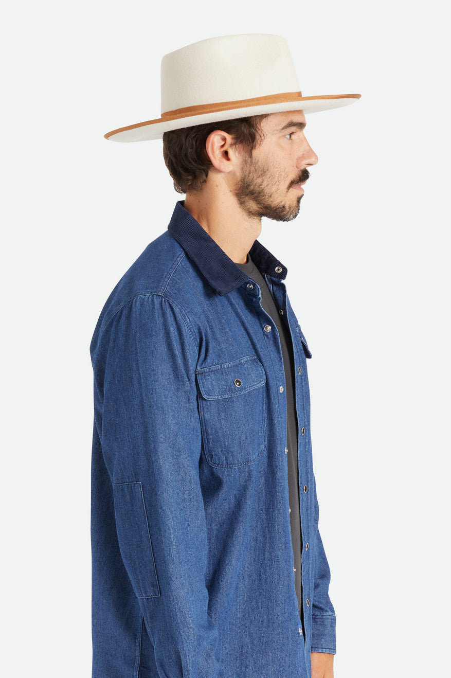 Sombreros De Fieltro Brixton Reno Hombre Blancas | TSLVWF597