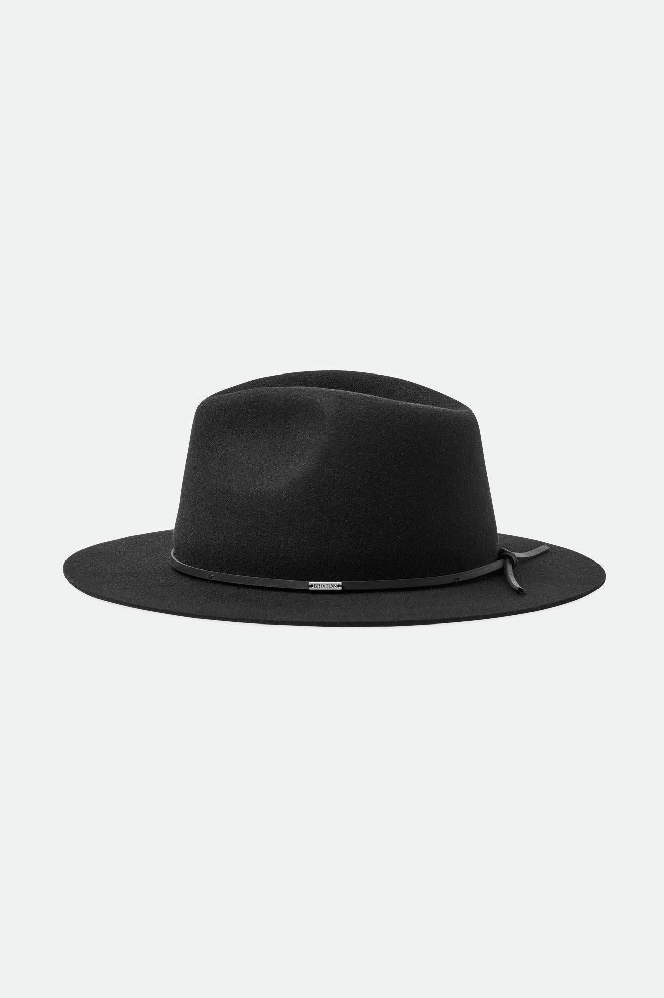 Sombreros De Fieltro Brixton Wesley Fedora Mujer Negras | UGBNRY274