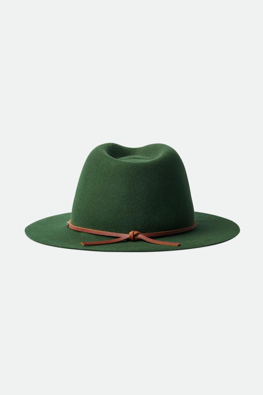 Sombreros De Fieltro Brixton Wesley Packable Fedora Mujer Verde | FKTQBI517