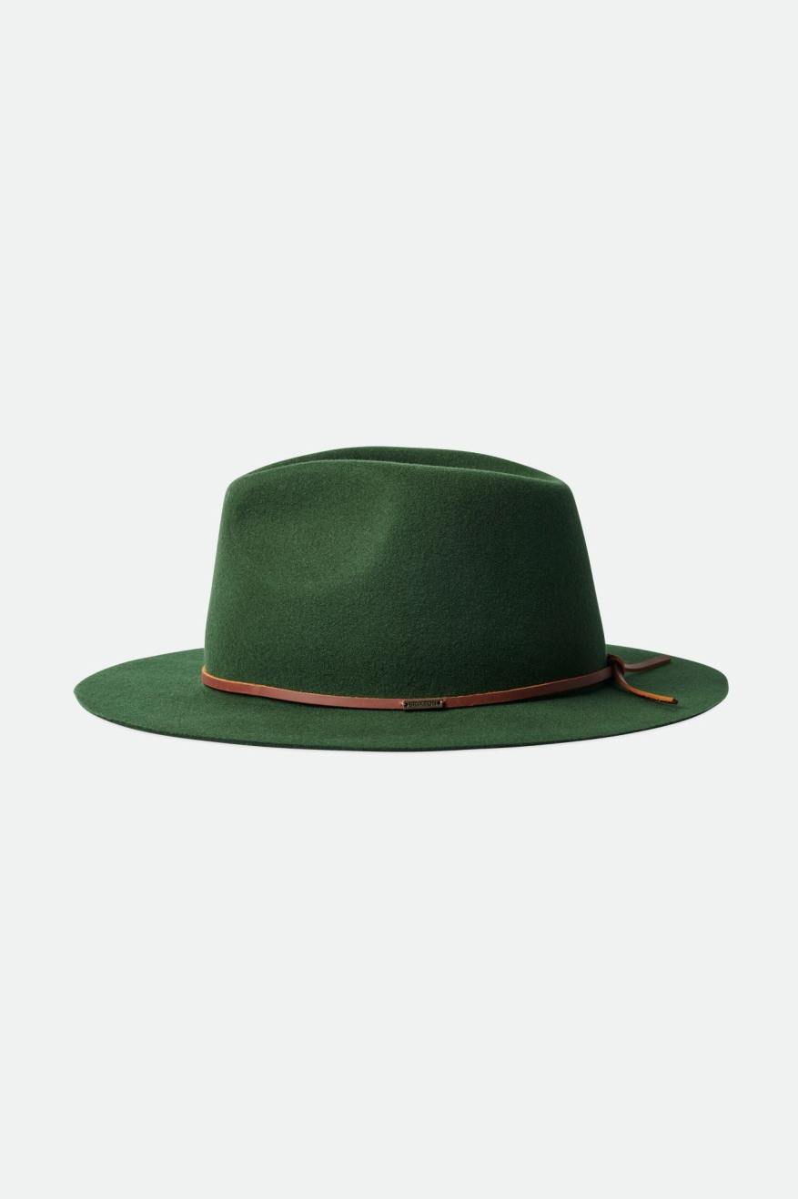 Sombreros De Fieltro Brixton Wesley Packable Fedora Mujer Verde | FKTQBI517