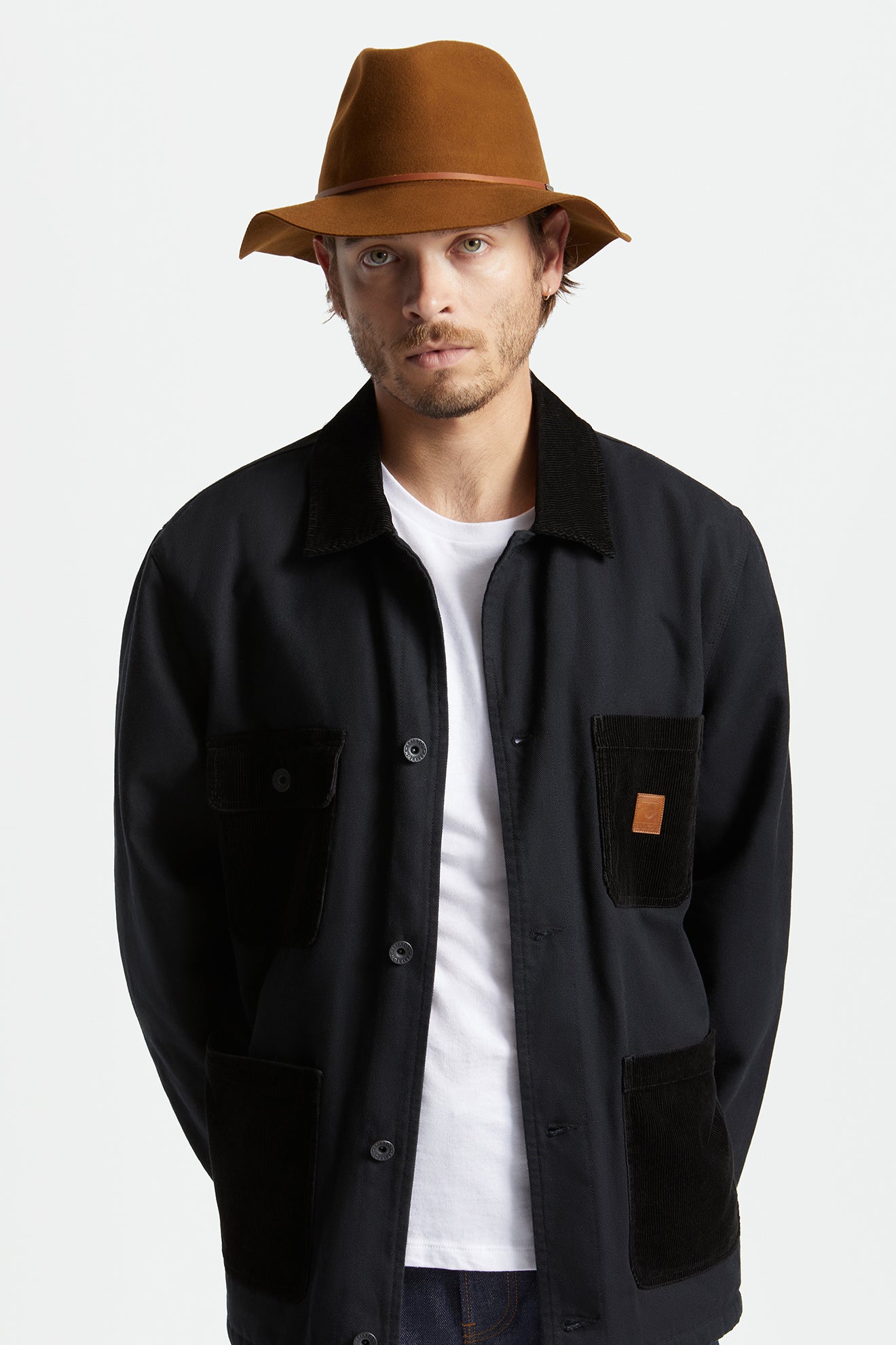 Sombreros De Fieltro Brixton Wesley Packable Hombre Cafe | JDGMRB675