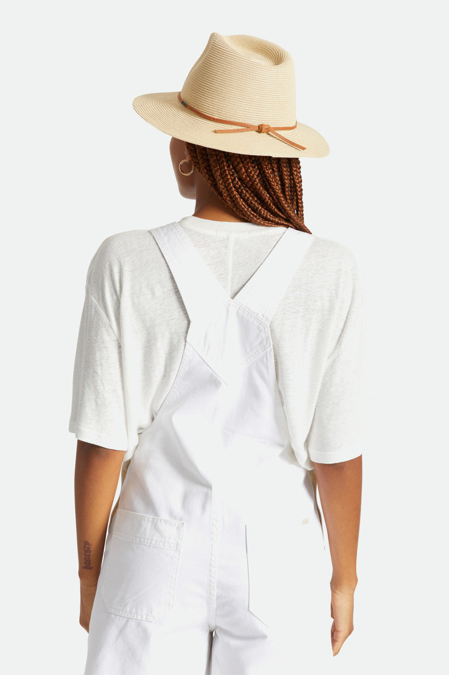 Sombreros De Fieltro Brixton Wesley Straw Packable Fedora Mujer Marrones | RNJSWE340