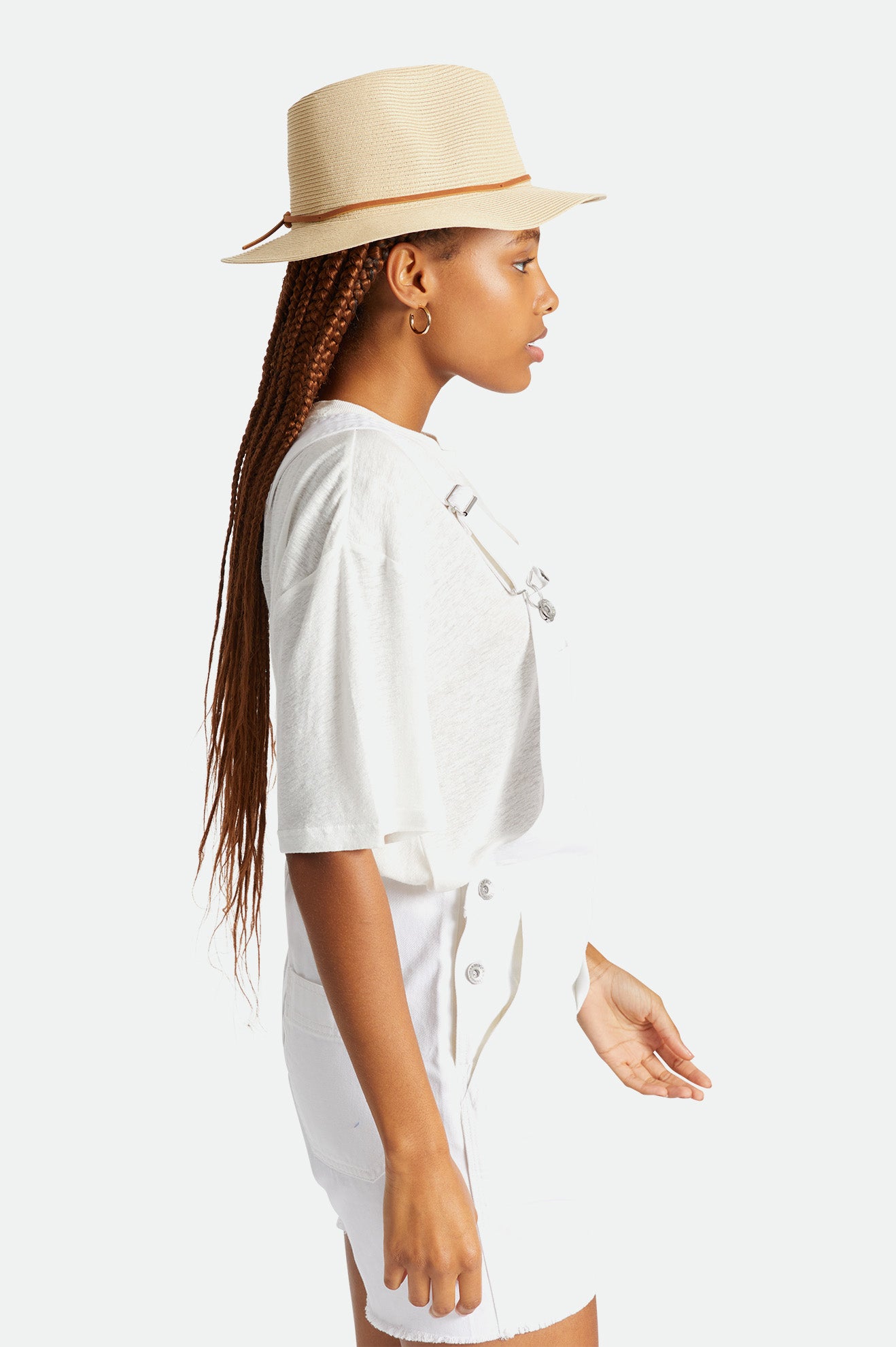 Sombreros De Fieltro Brixton Wesley Straw Packable Fedora Mujer Marrones | RNJSWE340