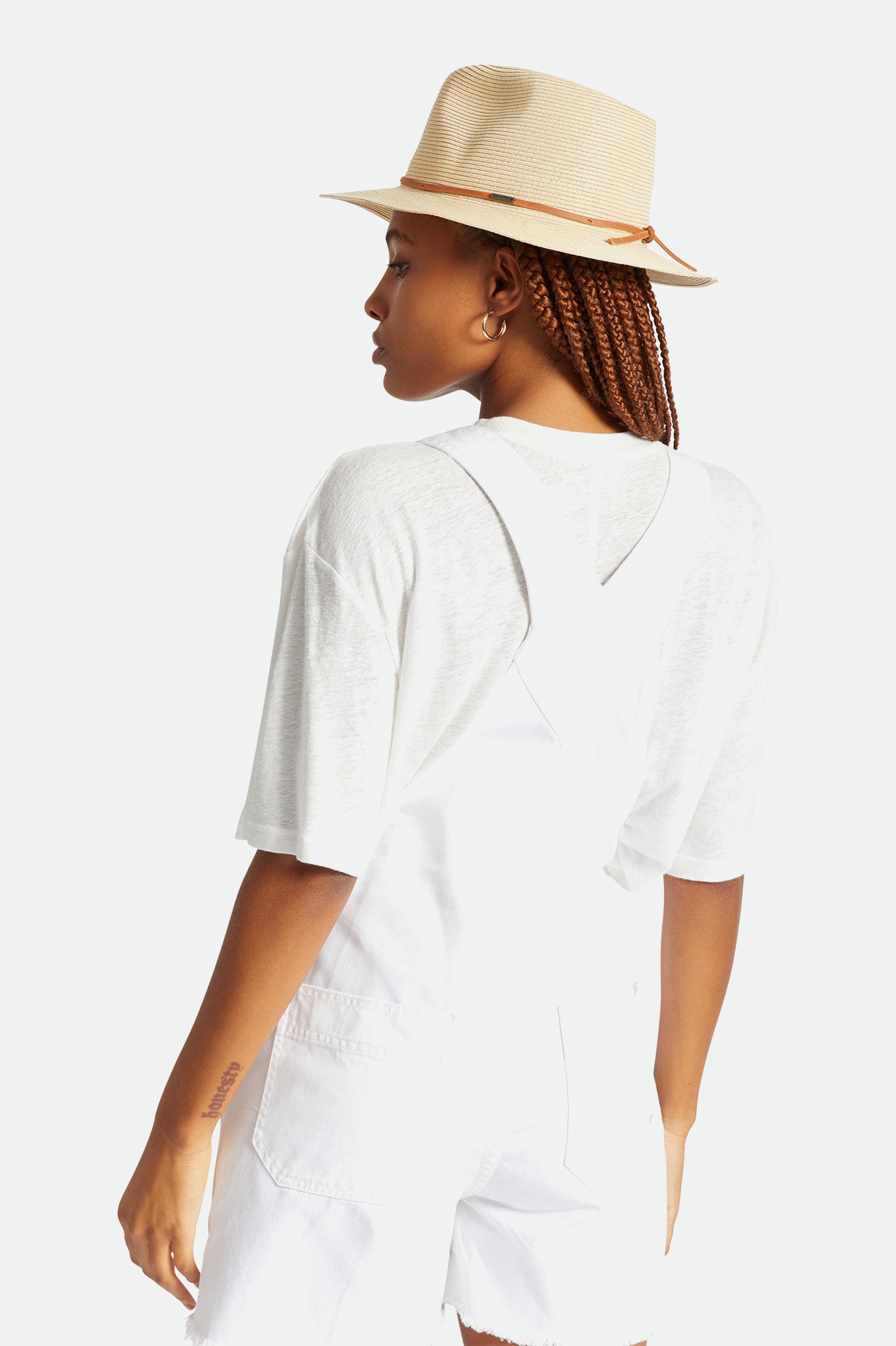 Sombreros De Fieltro Brixton Wesley Straw Packable Fedora Mujer Marrones | RNJSWE340