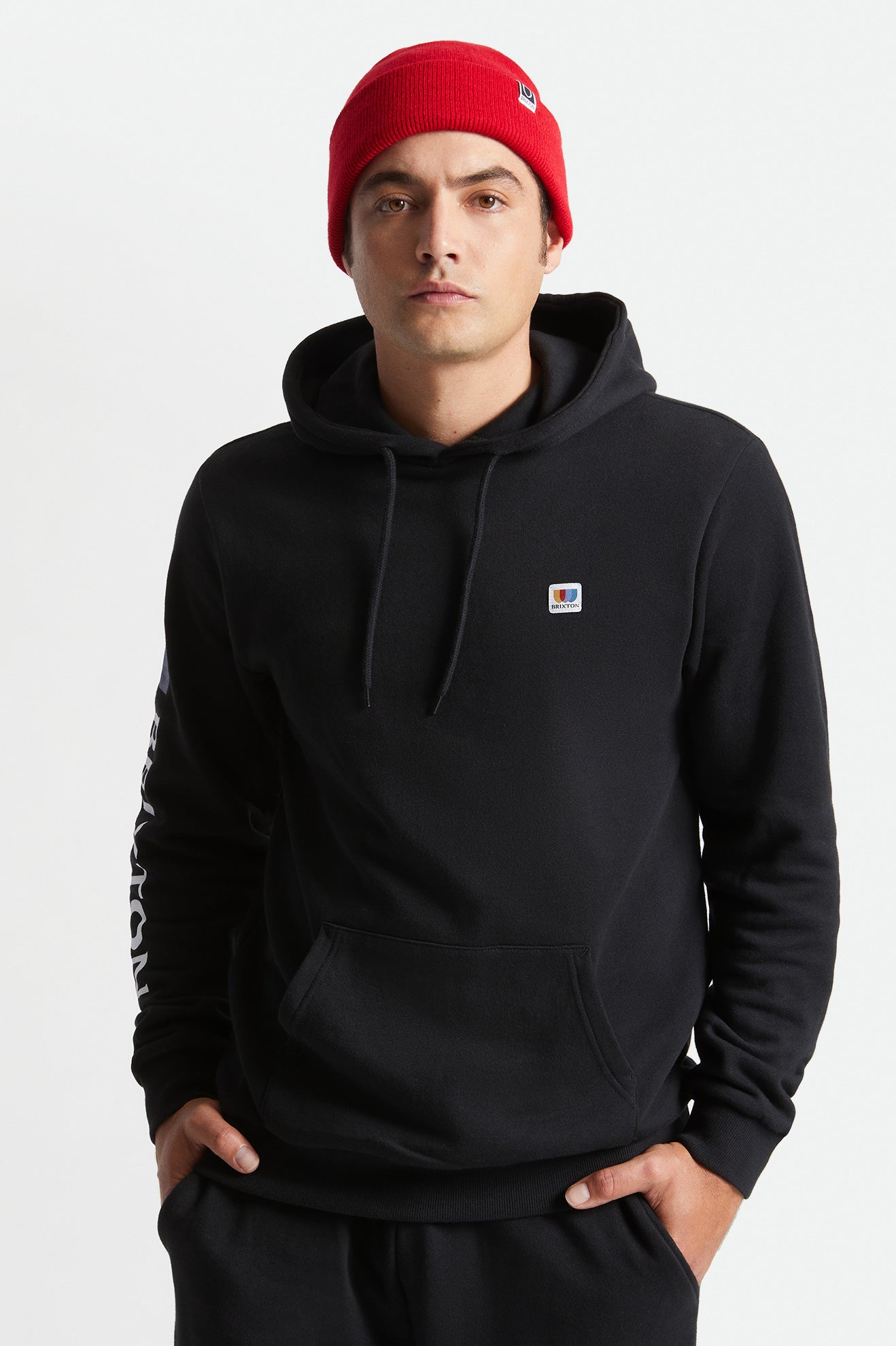 Sudadera Con Capucha Brixton Alton Hombre Negras | GKZUSL576