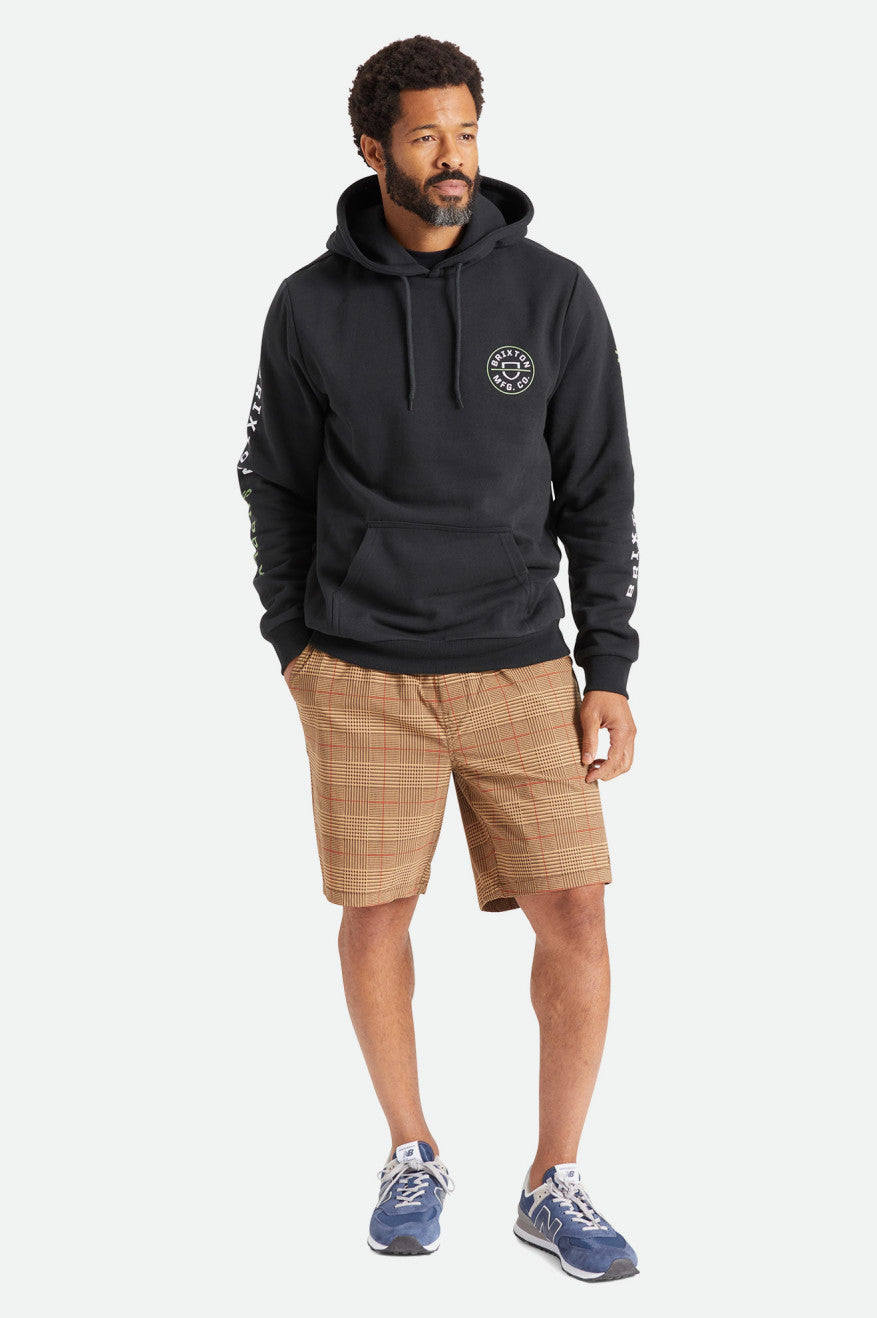 Sudadera Con Capucha Brixton Crest Hombre Negras Verde Blancas | PLGOXR057