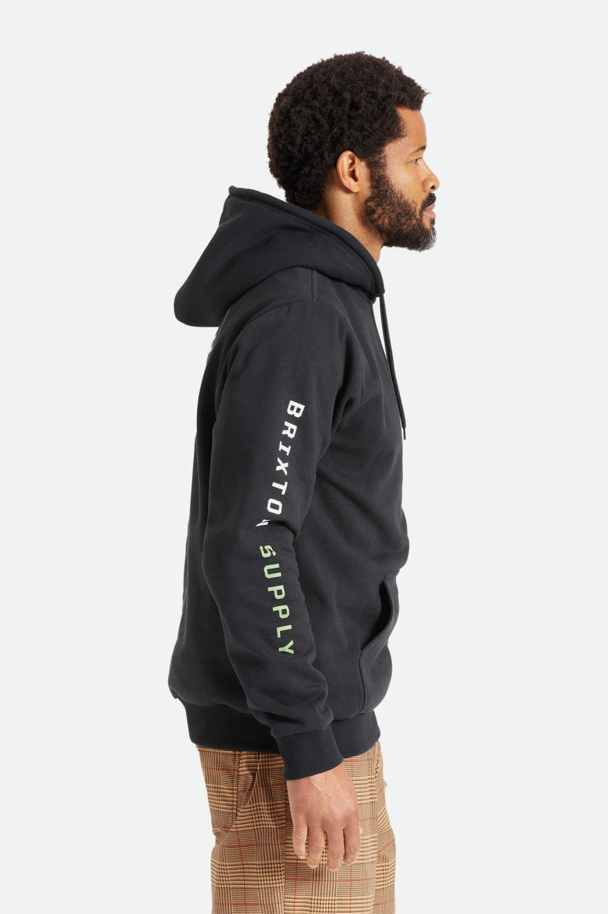 Sudadera Con Capucha Brixton Crest Hombre Negras Verde Blancas | PLGOXR057