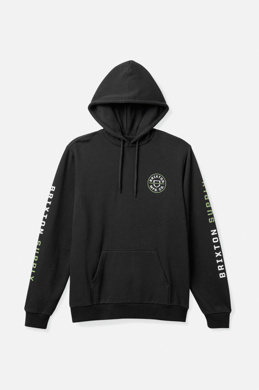 Sudadera Con Capucha Brixton Crest Hombre Negras Verde Blancas | PLGOXR057