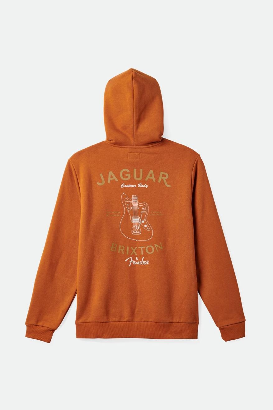 Sudadera Con Capucha Brixton Fender Jaguar Claws Hombre Naranjas | RFSIVU352