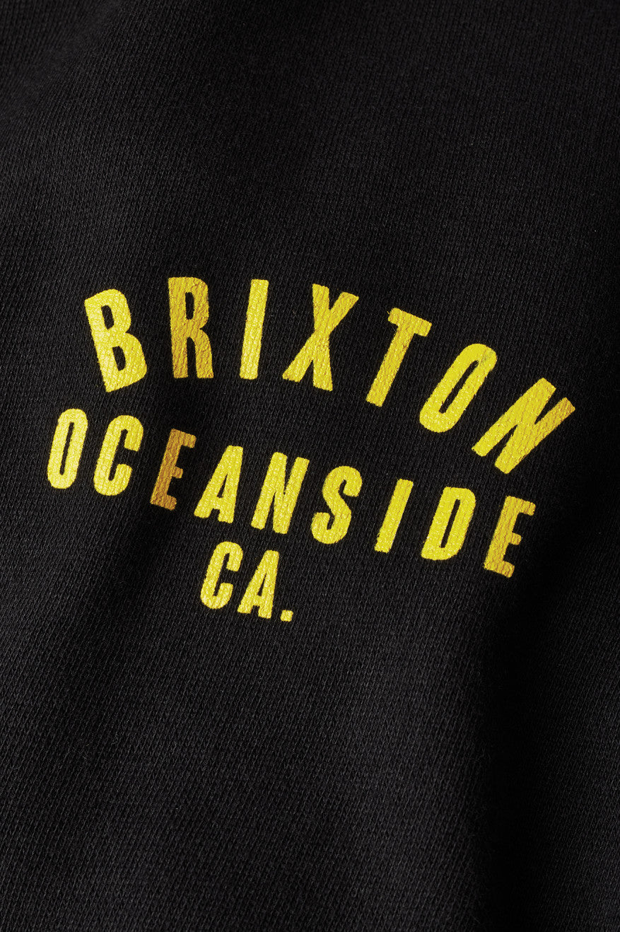 Sudadera Con Capucha Brixton Woodburn Oceanside Fleece Hombre Negras Doradas | LAMYTW251