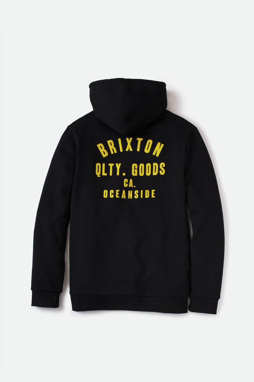 Sudadera Con Capucha Brixton Woodburn Oceanside Fleece Hombre Negras Doradas | LAMYTW251