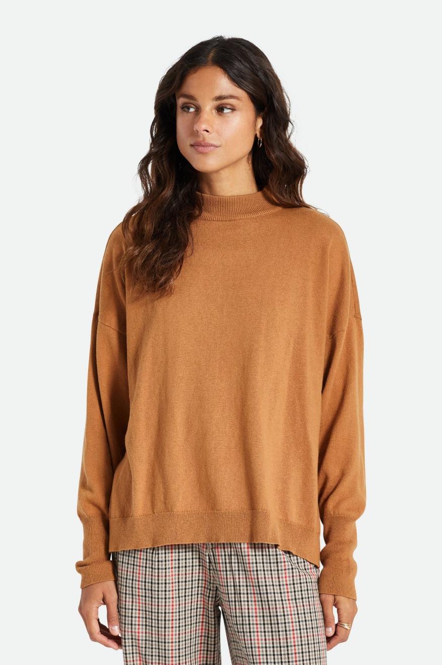 Suéteres Brixton Reserve Oversized Cashmere Mujer Marrones | ARNXSF836