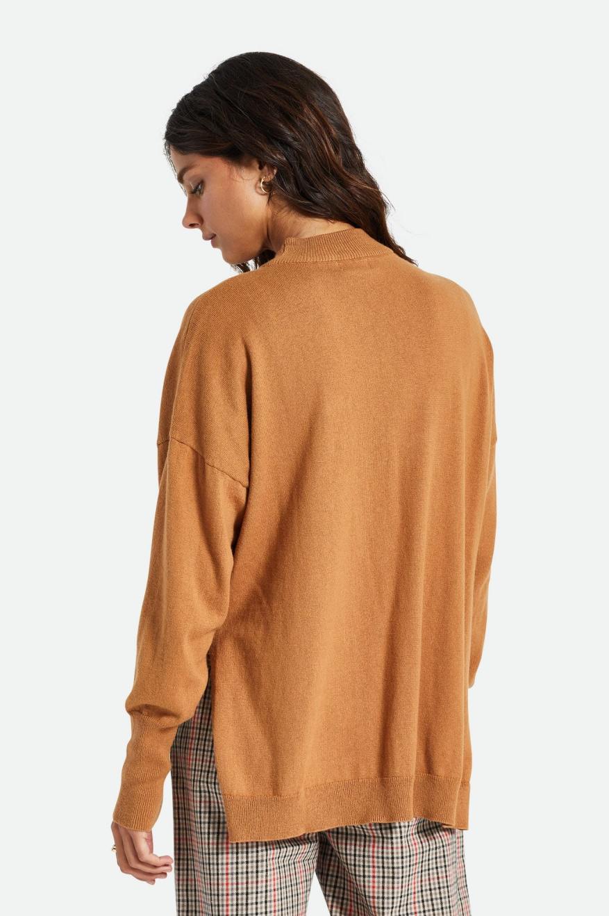 Suéteres Brixton Reserve Oversized Cashmere Mujer Marrones | ARNXSF836