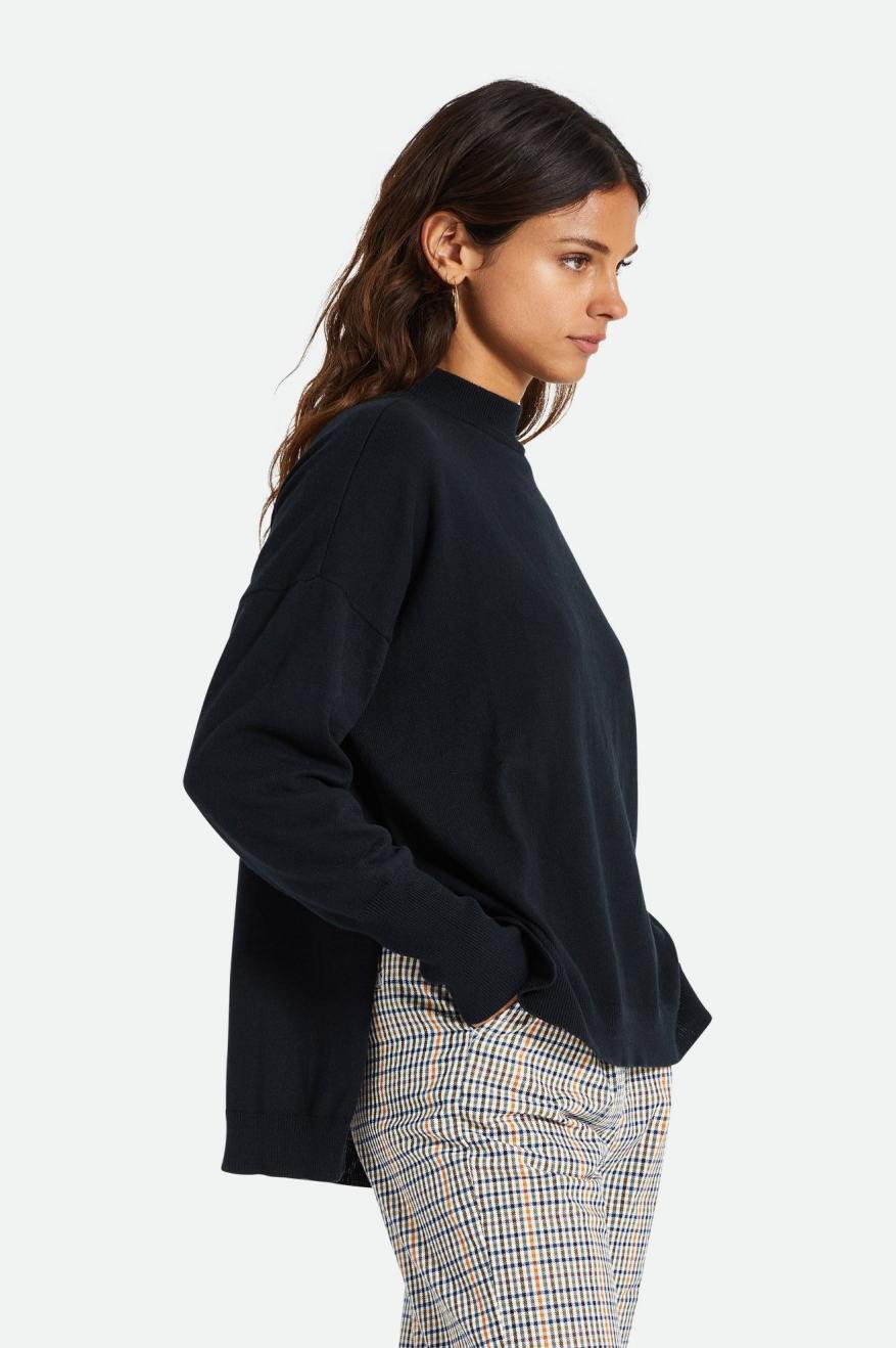 Suéteres Brixton Reserve Oversized Cashmere Mujer Negras | BIRUPO765