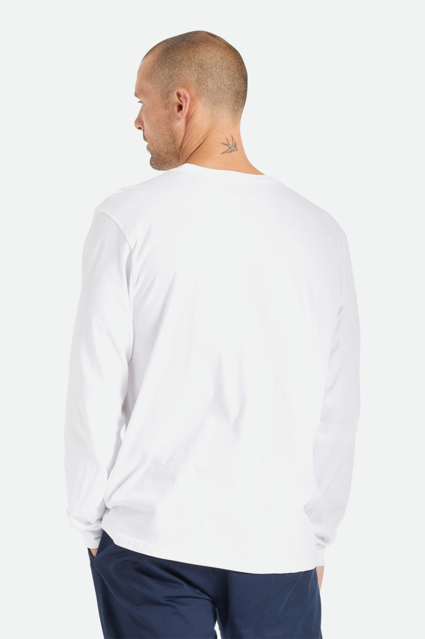 Tops Brixton Basic L/S Pocket Hombre Blancas | RMUIHC546