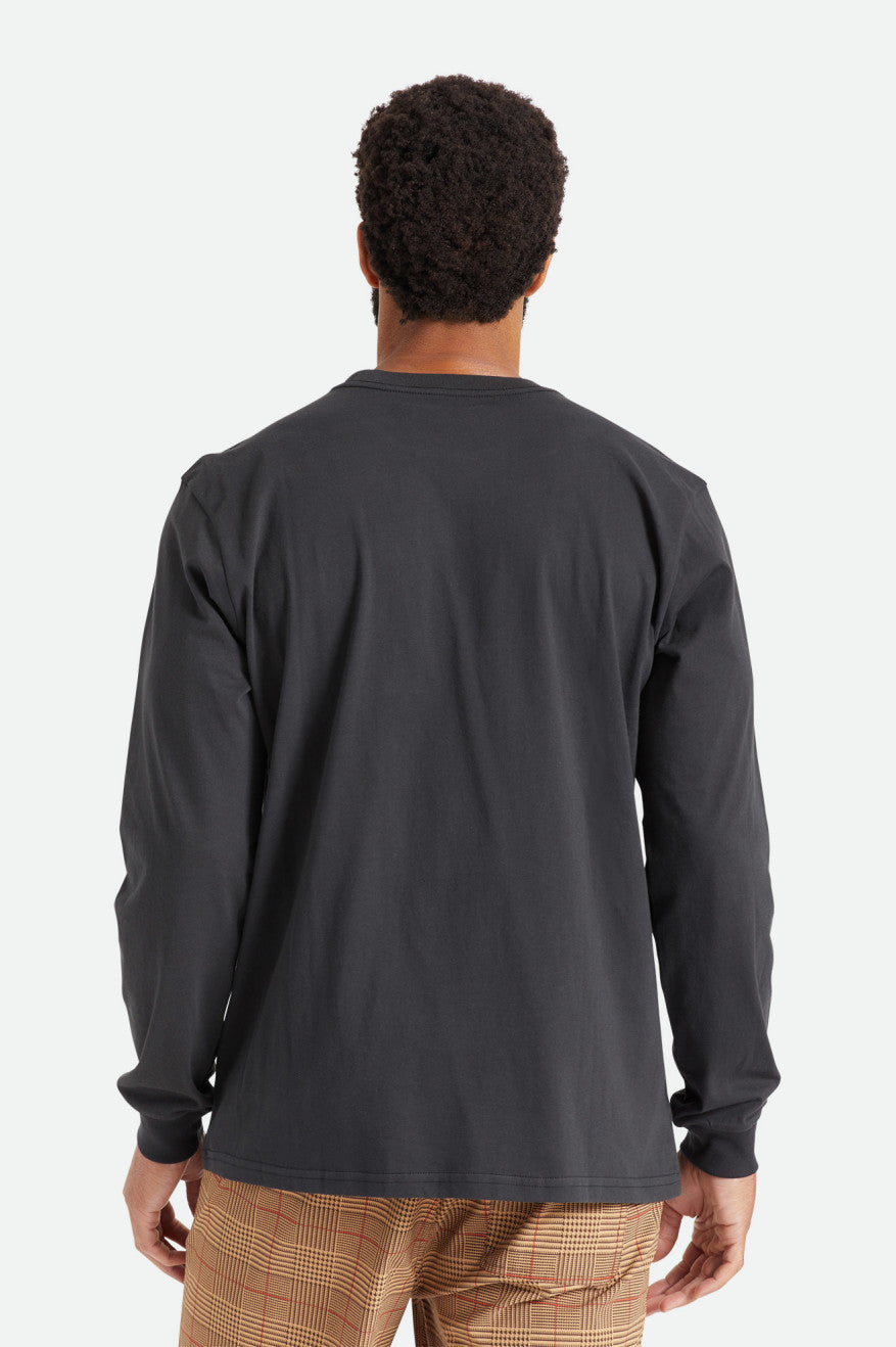 Tops Brixton Basic L/S Pocket Hombre Negras | KNHUSY123