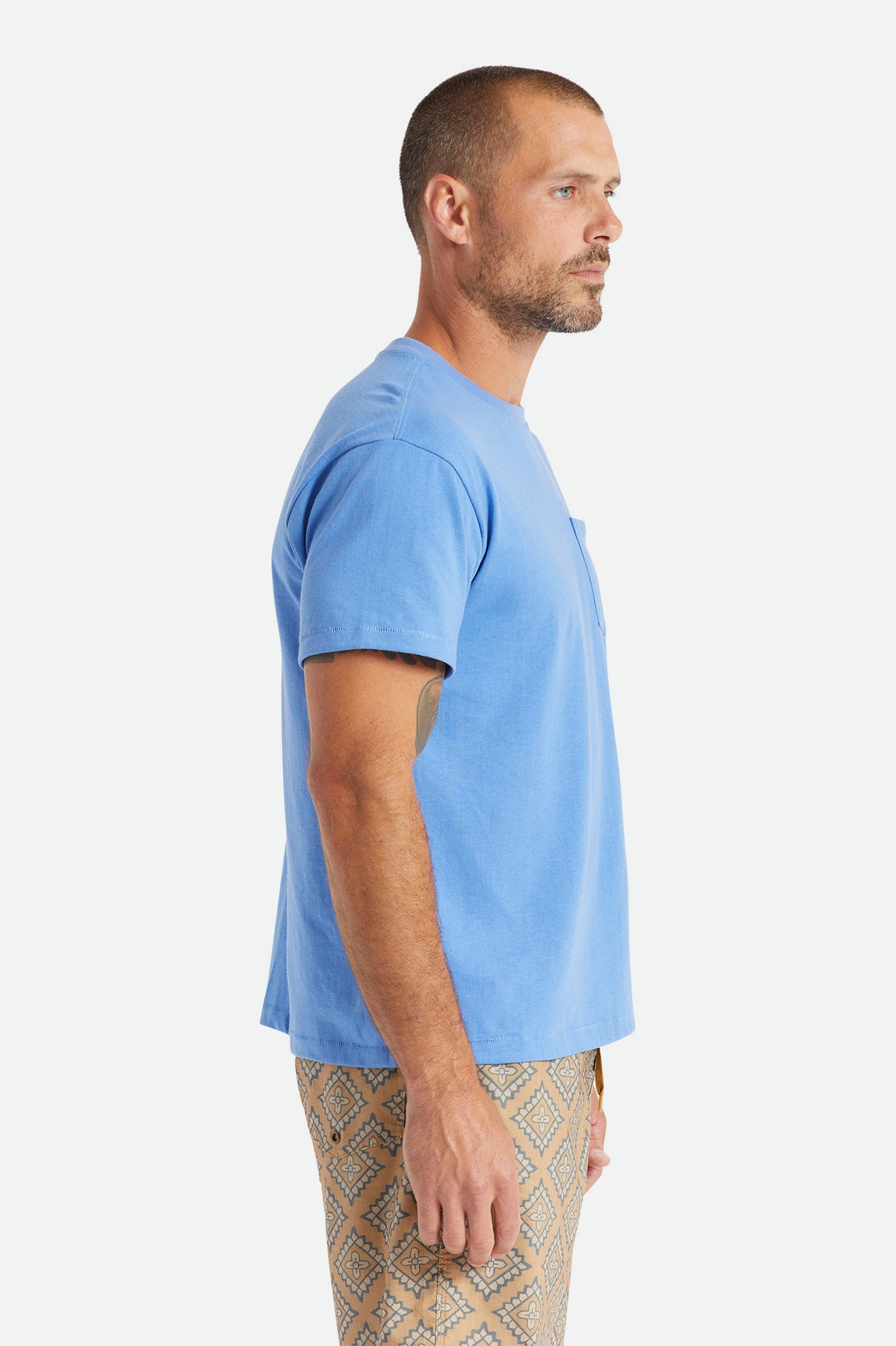 Tops Brixton Basic S/S Pocket Hombre Azules | QYXLKW915