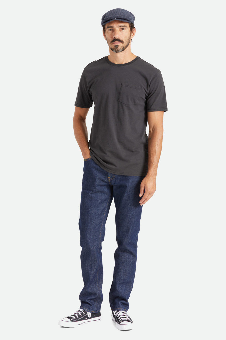 Tops Brixton Basic S/S Pocket Hombre Negras | HFTZCN032