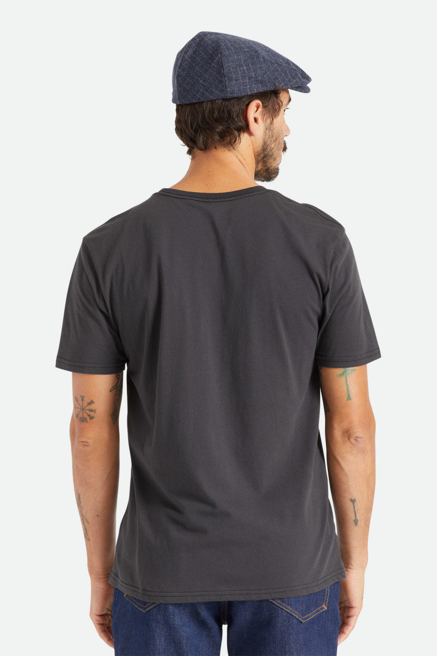 Tops Brixton Basic S/S Pocket Hombre Negras | HFTZCN032