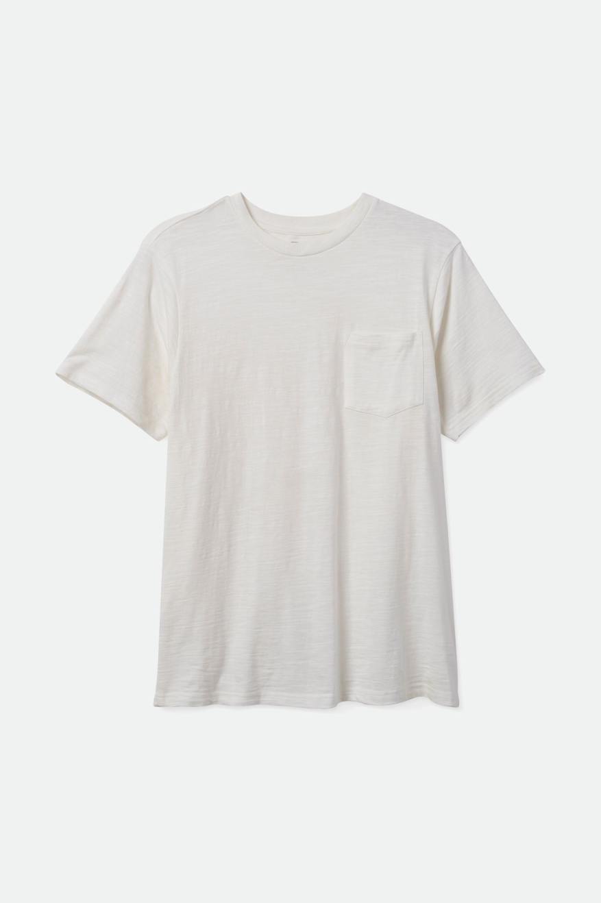 Tops Brixton Basic Slub S/S Pocket Hombre Blancas | CQTKMF561