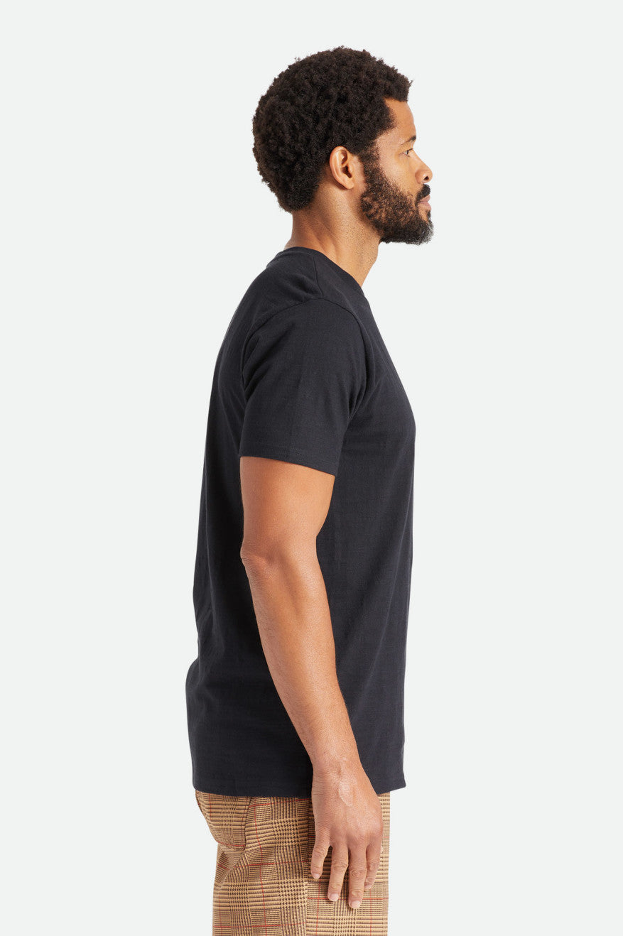 Tops Brixton Basic Slub S/S Pocket Hombre Negras | WNLQRI764