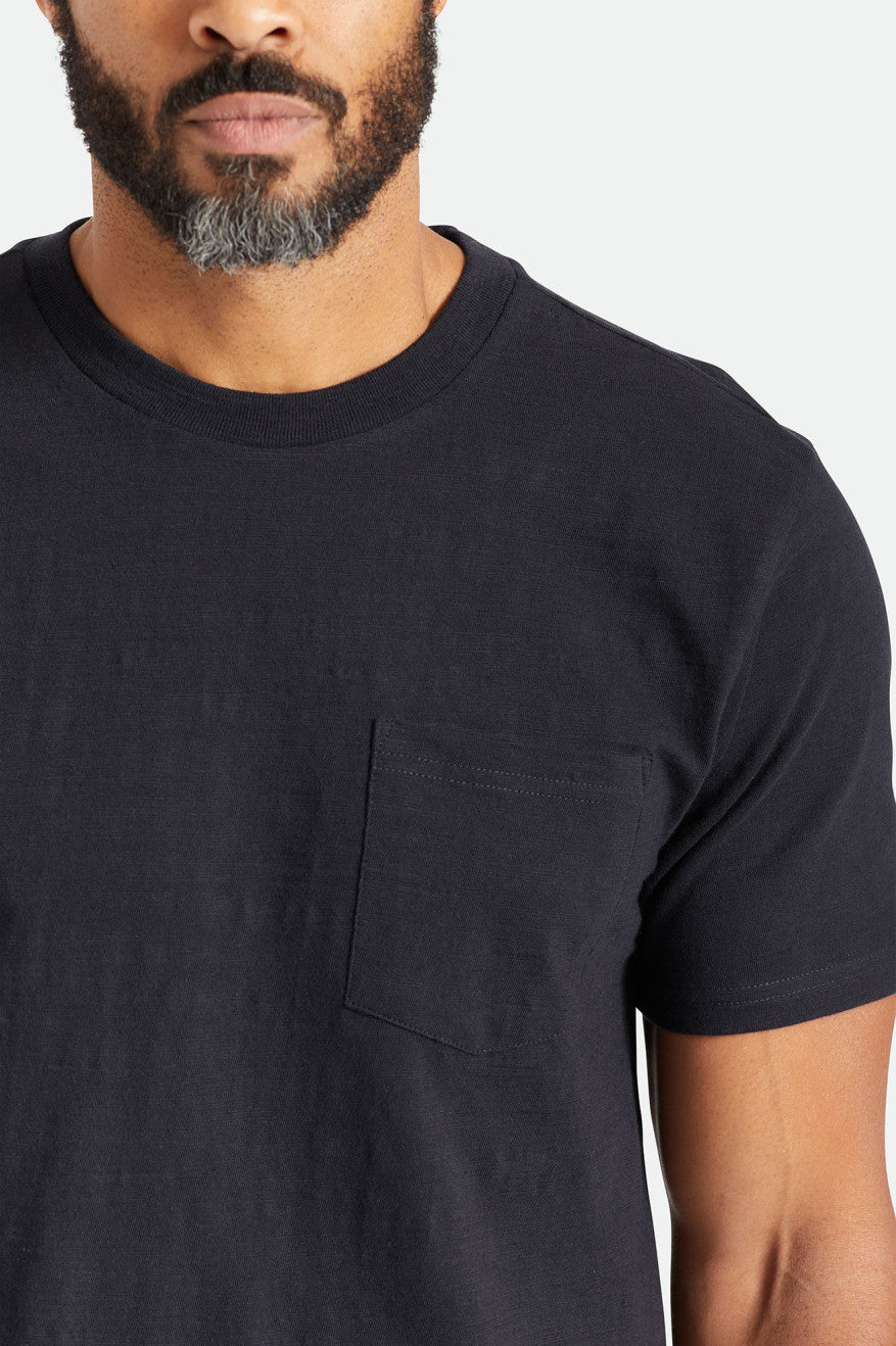 Tops Brixton Basic Slub S/S Pocket Hombre Negras | WNLQRI764