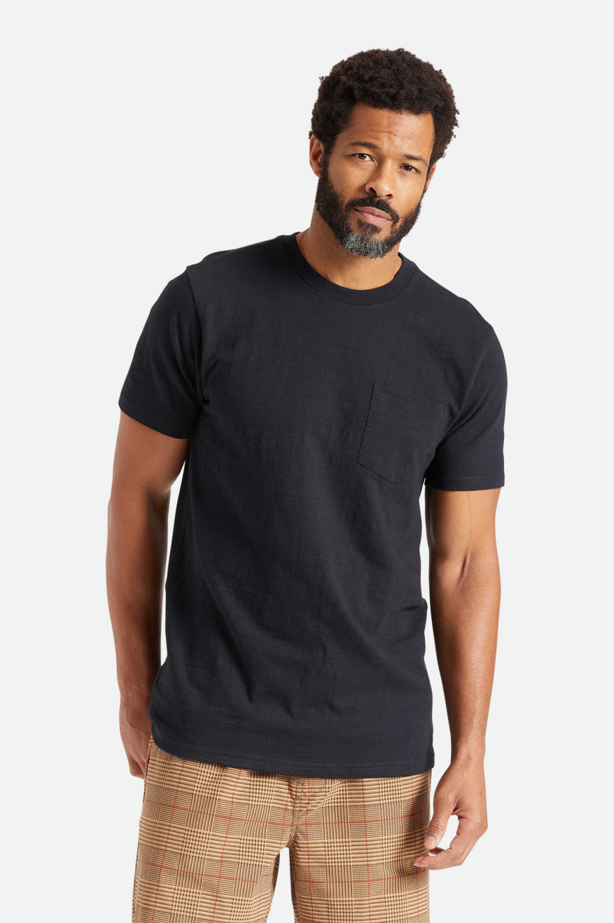 Tops Brixton Basic Slub S/S Pocket Hombre Negras | WNLQRI764