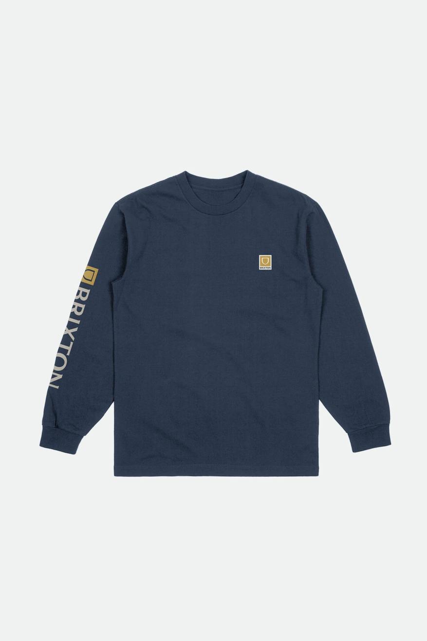 Tops Brixton Beta II L/S Standard Hombre Azules | RNEXUJ509