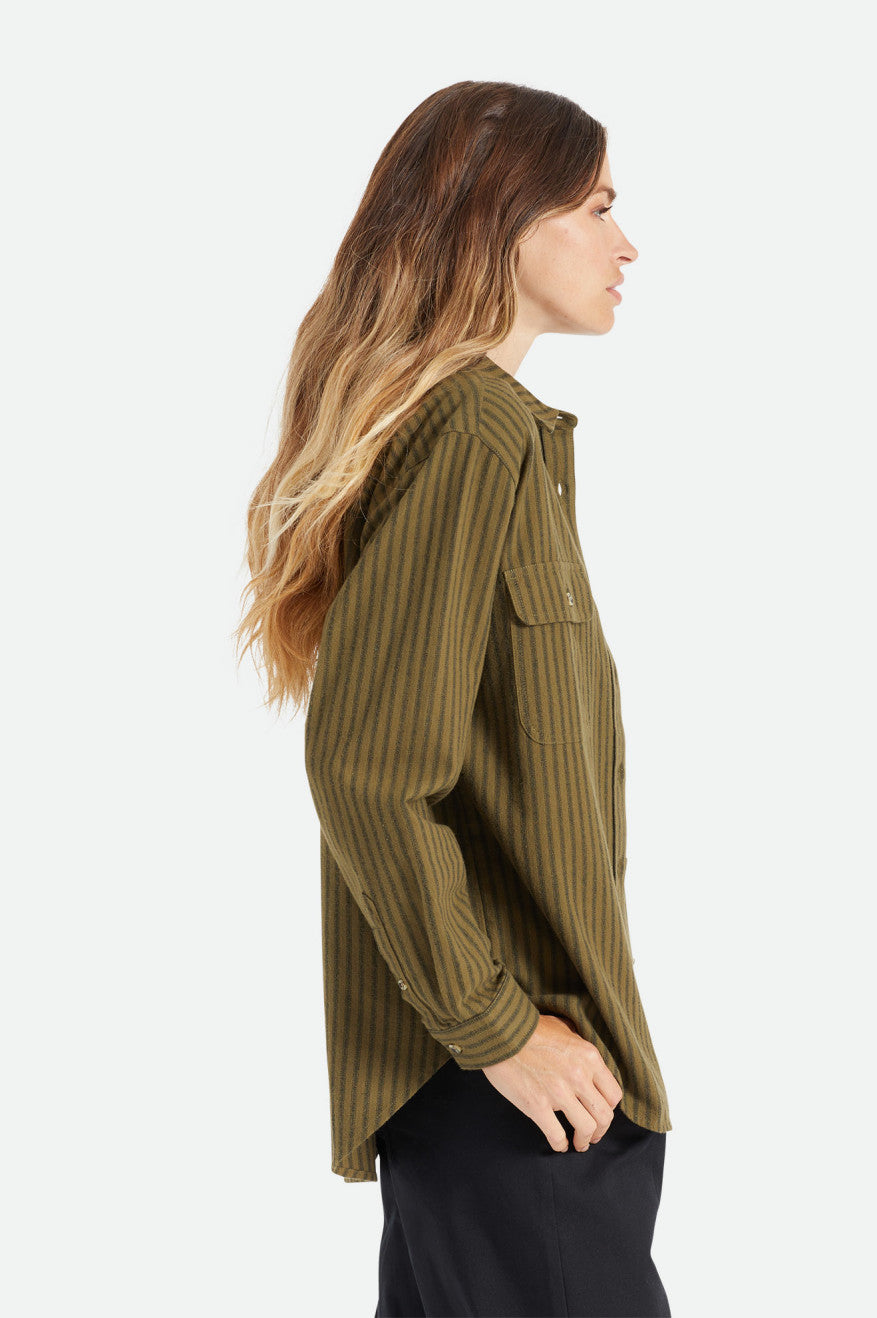 Tops Brixton Bowery Boyfriend L/S Mujer Verde Oliva | KRLIES463