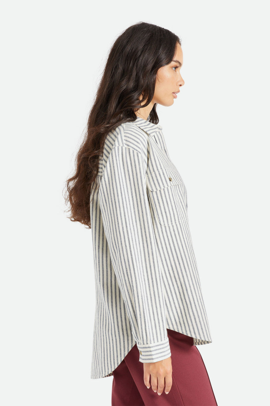 Tops Brixton Bowery Boyfriend L/S Mujer Rayadas | TXLUHD261