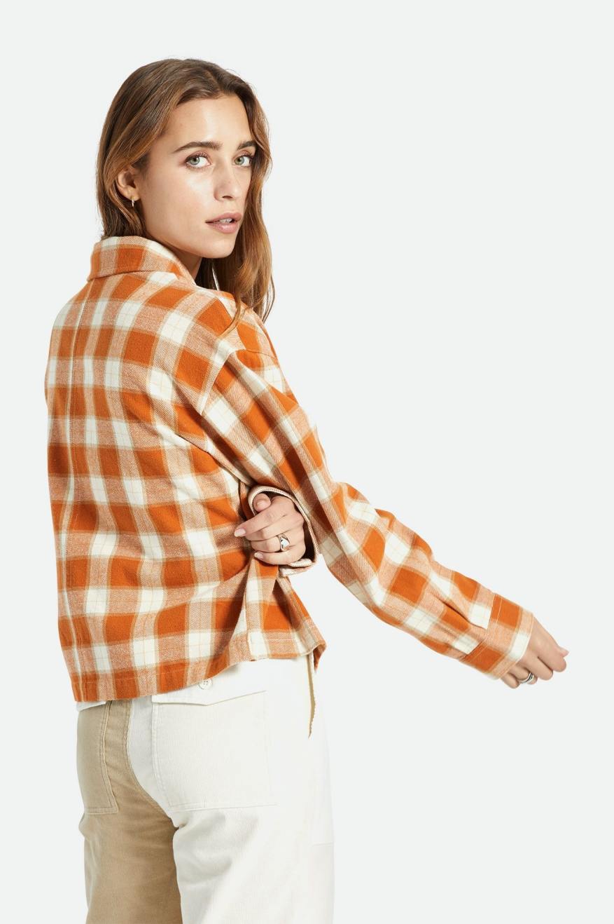 Tops Brixton Bowery L/S Mujer Naranjas | UBPCFD107