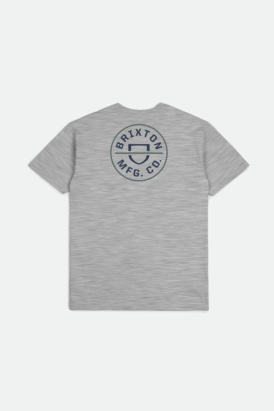 Tops Brixton Crest II S/S Standard Hombre Gris Verde Menta | HNODYT465