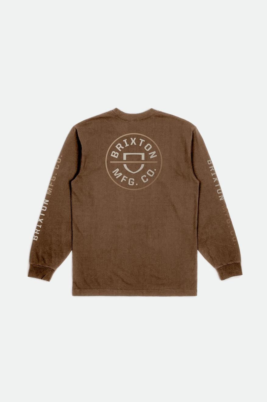 Tops Brixton Crest L/S Standard Hombre Beige | VMNDZS726