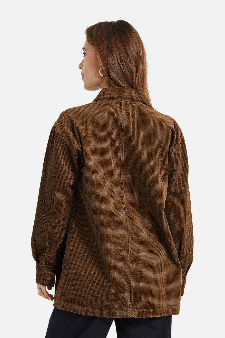 Tops Brixton Dundee Corduroy Overshirt Mujer Marrones | PSBGCE219