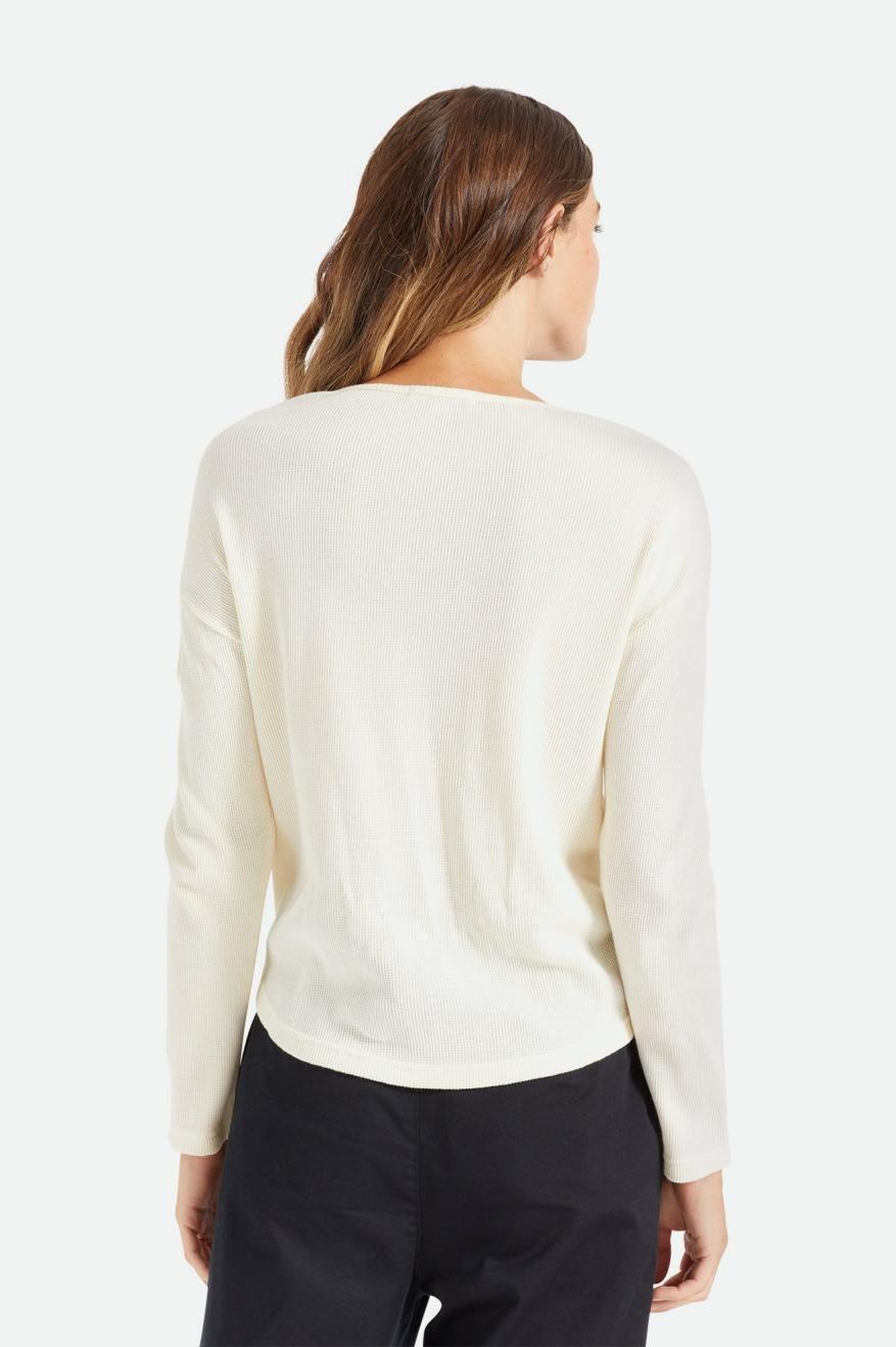 Tops Brixton Monty L/S Henley Mujer Blancas | MAPXVY850