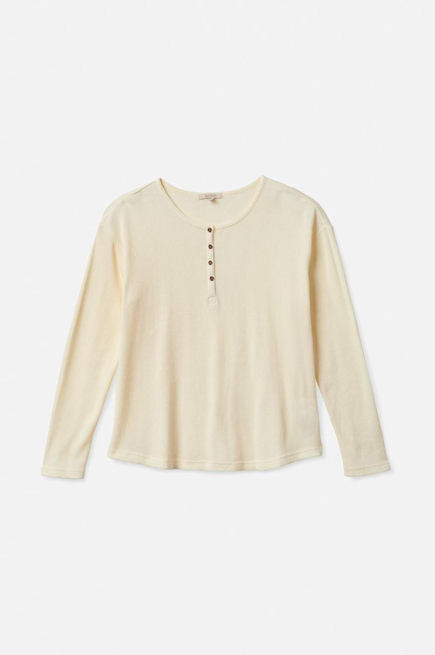 Tops Brixton Monty L/S Henley Mujer Blancas | MAPXVY850