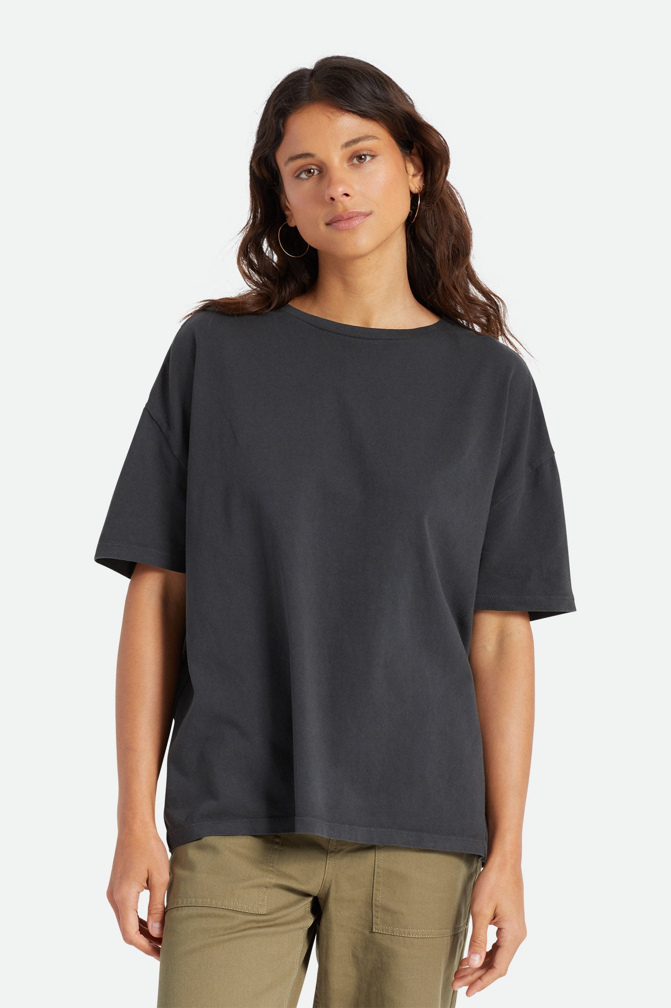 Tops Brixton Oversized Boyfriend Mujer Negras | INKUTR261