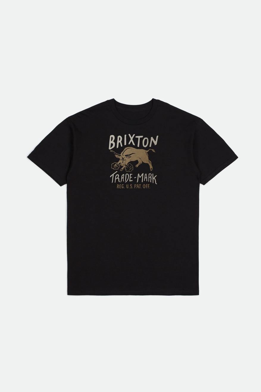 Tops Brixton Roxboro S/S Standard Hombre Negras | URHTBJ693