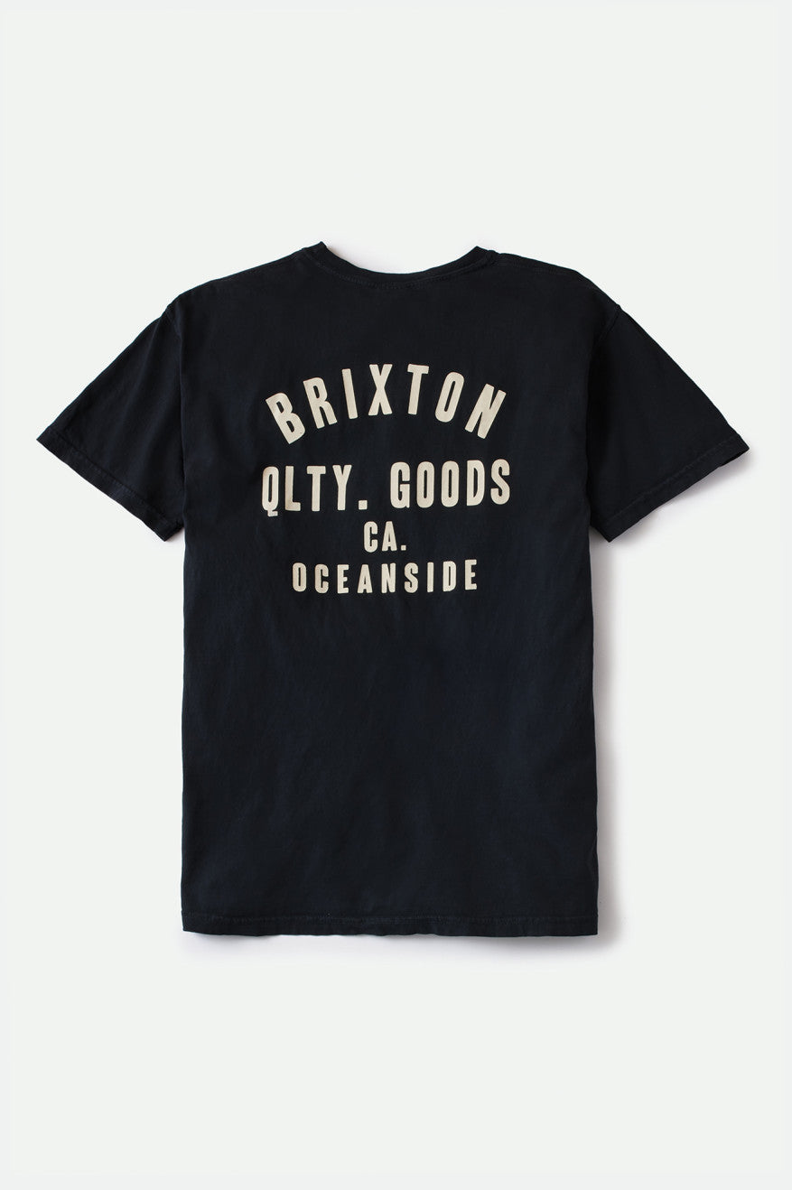 Tops Brixton Woodburn Oceanside S/S Standard Hombre Negras Blancas | LJMCXQ078