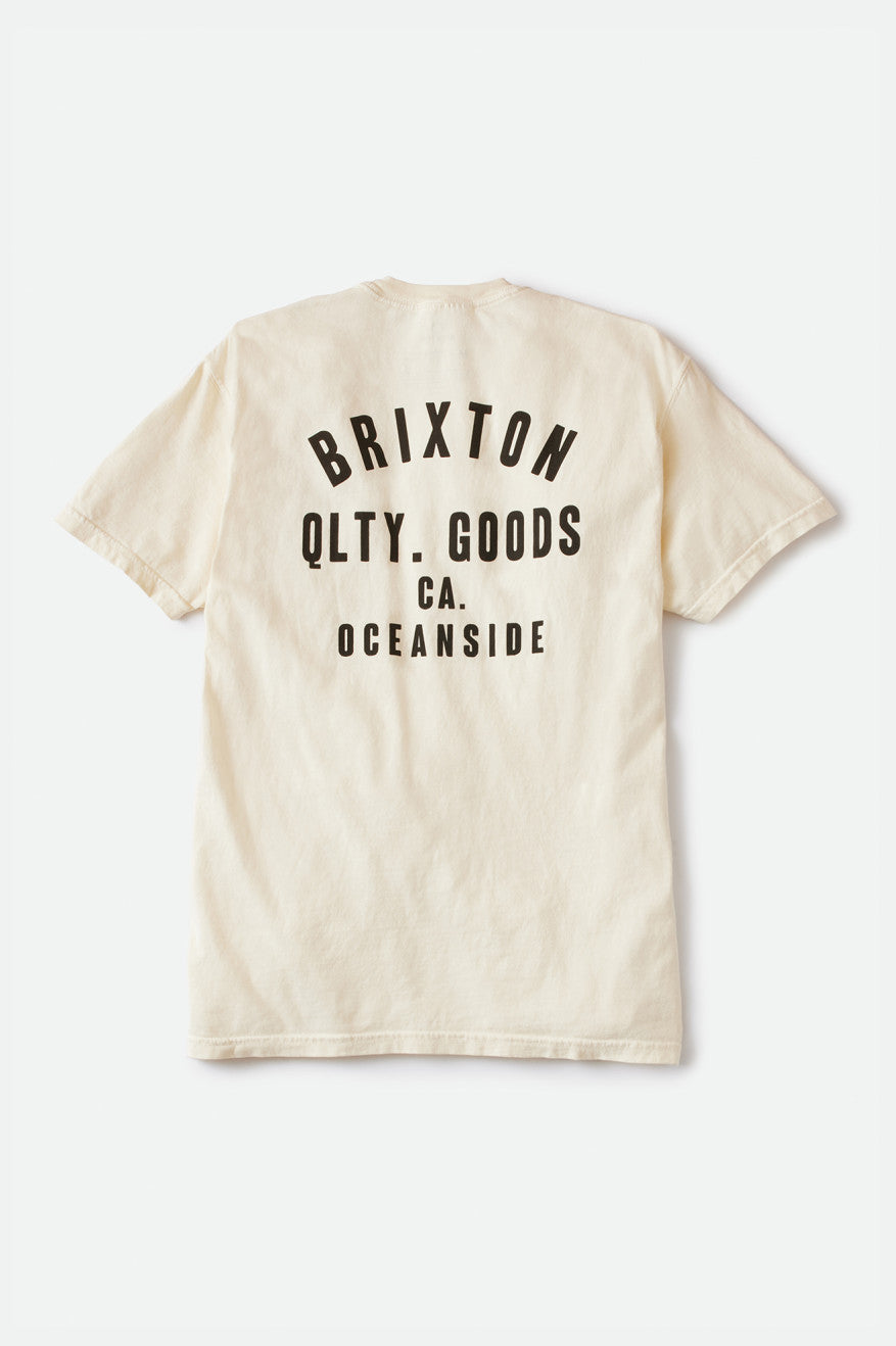 Tops Brixton Woodburn Oceanside S/S Standard Hombre Creme Negras | LJNZES230