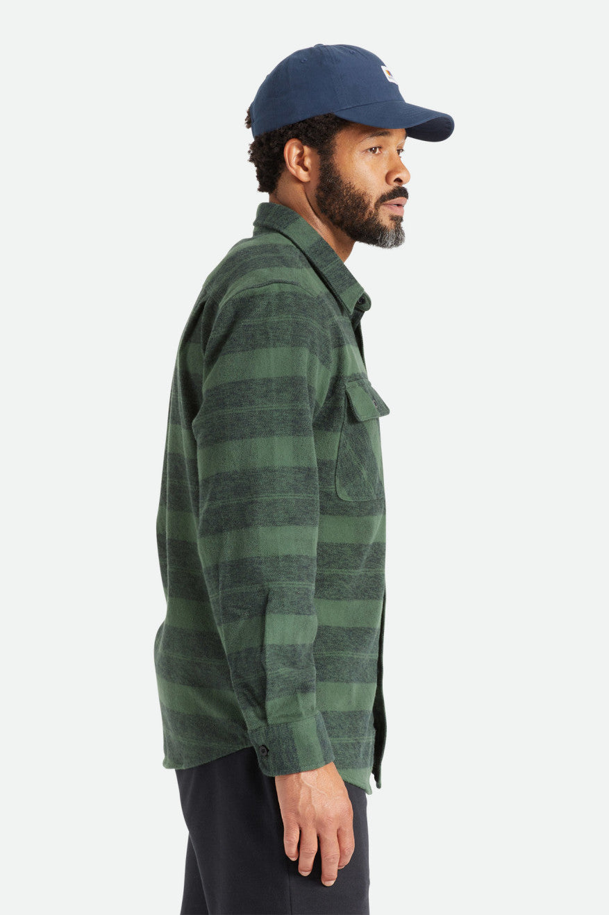 Tops De Franela Brixton Bowery Heavy Weight L/S Hombre Verde | GKWETI764