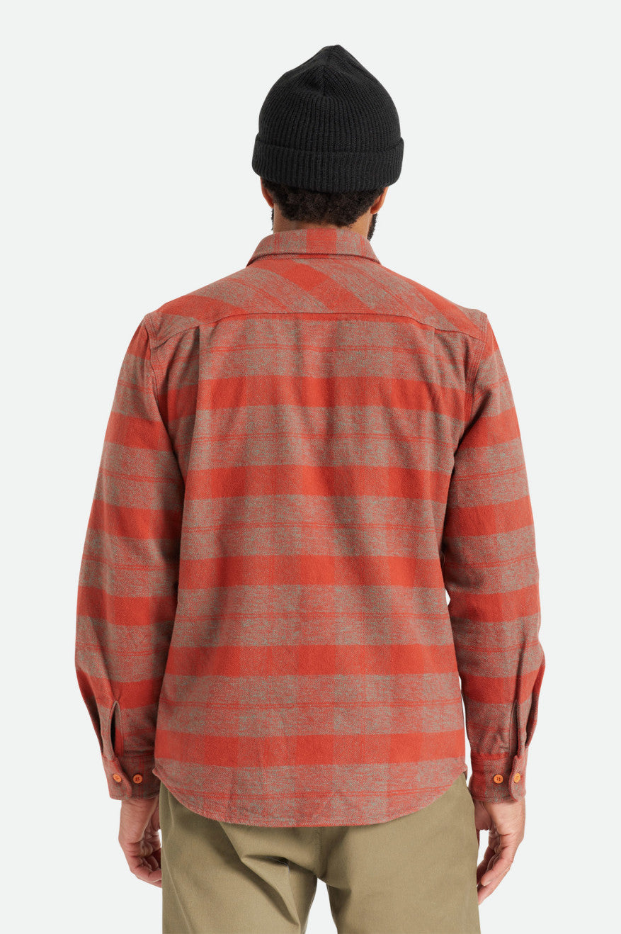 Tops De Franela Brixton Bowery Heavy Weight L/S Hombre Rojas | LKBRMI428